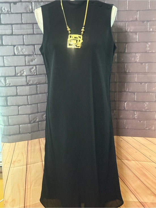 Talbots Dresses & Skirts - Talbots Black Sleeveless Maxi Dress with Subtle Sheer Hem